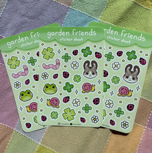 garden friends sticker sheets